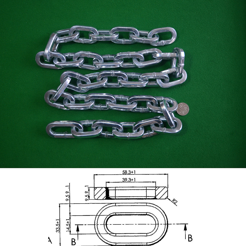 9,5-mm-Vierkantketten aus legiertem Stahl (umweltfreundliche Verzinkung)