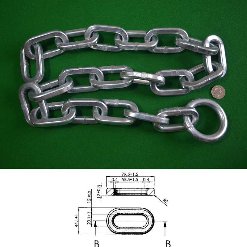 12-mm-Vierkantketten aus legiertem Stahl (umweltfreundliche Verzinkung)